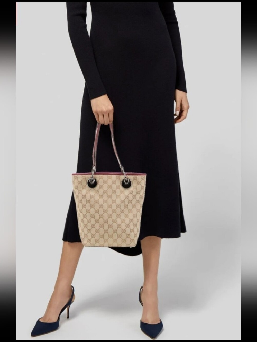 Gucci HOT ITEM! GG Canvas Eclipse Tote Bucket Bag. Sz Small. R2S!